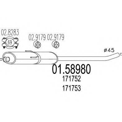 MTS 0158980 Середній глушник вихлопних газів