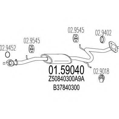 MTS 0159040 Середній глушник вихлопних газів