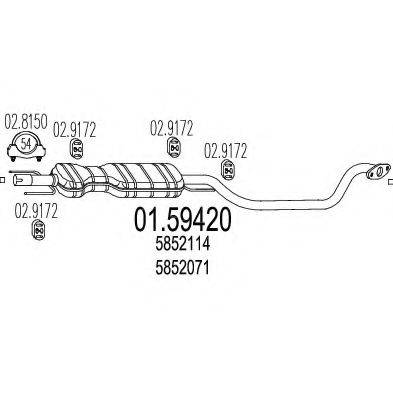 MTS 0159420 Середній глушник вихлопних газів