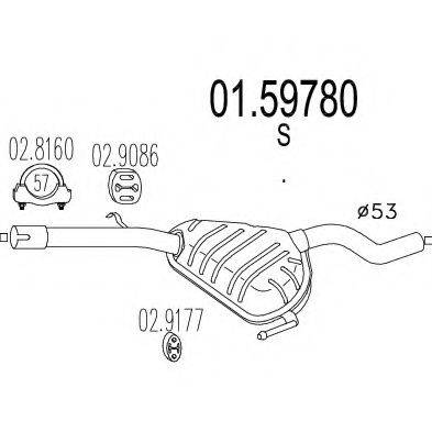 MTS 0159780 Середній глушник вихлопних газів