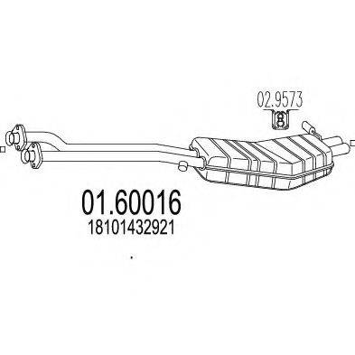 MTS 0160016 Глушник вихлопних газів кінцевий