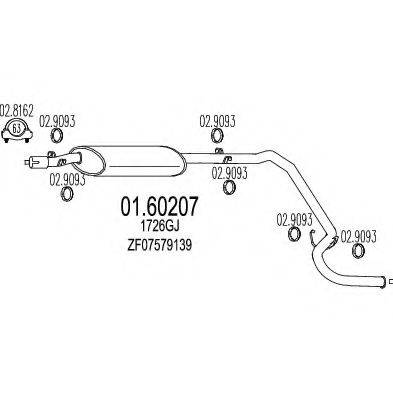 MTS 0160207 Глушник вихлопних газів кінцевий