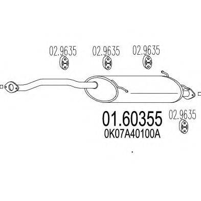 MTS 0160355 Глушник вихлопних газів кінцевий