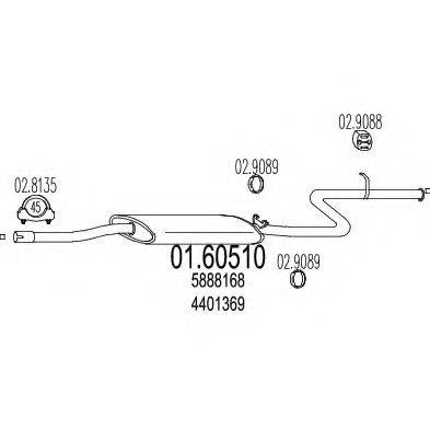 MTS 0160510 Глушник вихлопних газів кінцевий