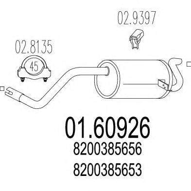 MTS 0160926 Глушник вихлопних газів кінцевий