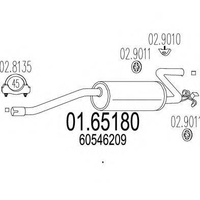 MTS 0165180 Глушник вихлопних газів кінцевий