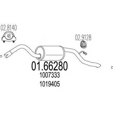 MTS 0166280 Глушник вихлопних газів кінцевий
