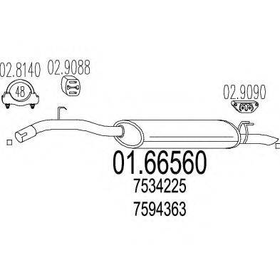 MTS 0166560 Глушник вихлопних газів кінцевий