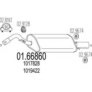 MTS 0166860 Глушник вихлопних газів кінцевий