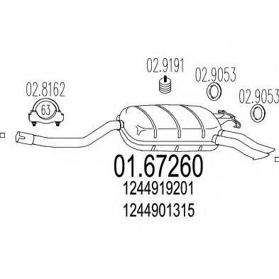 MTS 0167260 Глушник вихлопних газів кінцевий