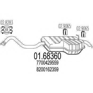 MTS 0168360 Глушник вихлопних газів кінцевий