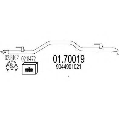 MTS 0170019 Труба вихлопного газу