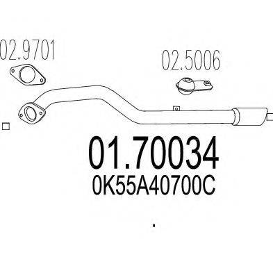 MTS 0170034 Труба вихлопного газу