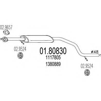 MTS 0180830 Середній глушник вихлопних газів