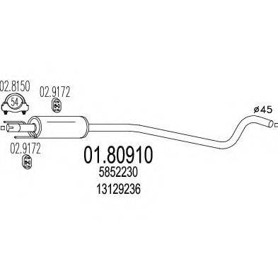 MTS 0180910 Середній глушник вихлопних газів