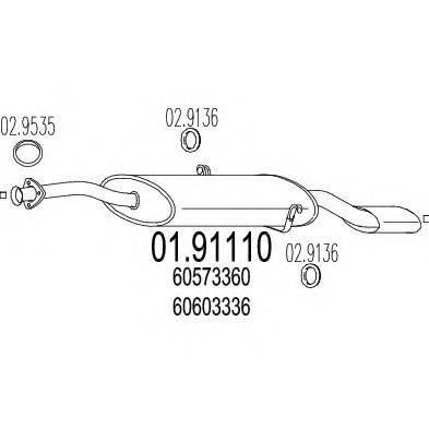 MTS 0191110 Глушник вихлопних газів кінцевий