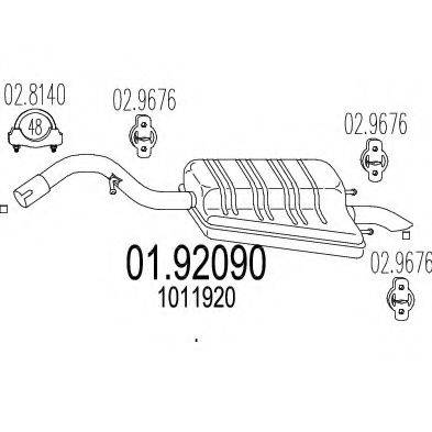 MTS 0192090 Глушник вихлопних газів кінцевий