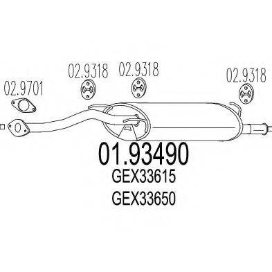 MTS 0193490 Глушник вихлопних газів кінцевий