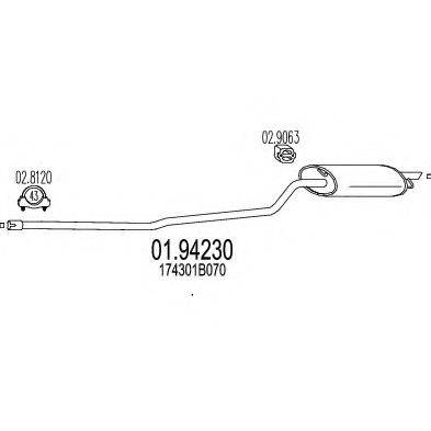 MTS 0194230 Глушник вихлопних газів кінцевий