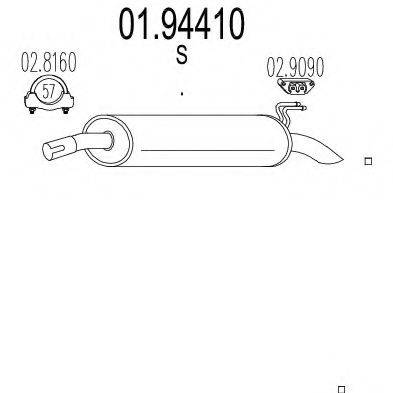 MTS 0194410 Глушник вихлопних газів кінцевий