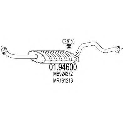 MTS 0194600 Глушник вихлопних газів кінцевий