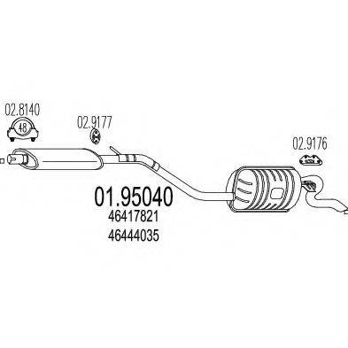 MTS 0195040 Глушник вихлопних газів кінцевий