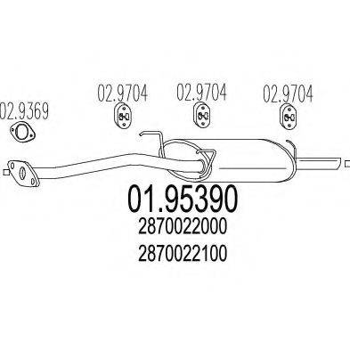 MTS 0195390 Глушник вихлопних газів кінцевий