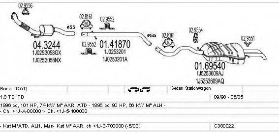 MTS C380022002815 Система випуску ОГ