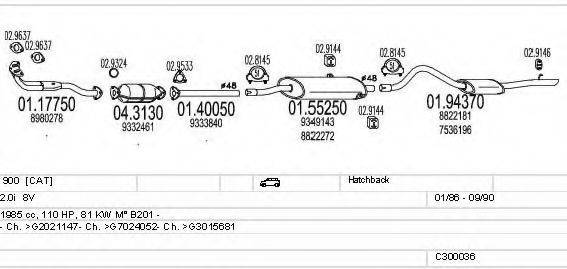 MTS C300036003624 Система випуску ОГ