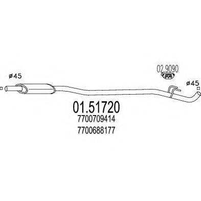 MTS 0151720 Середній глушник вихлопних газів