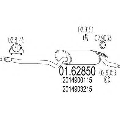 MTS 0162850 Глушник вихлопних газів кінцевий