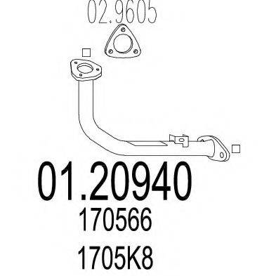 MTS 0120940 Труба вихлопного газу