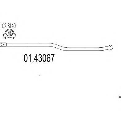 MTS 0143067 Труба вихлопного газу
