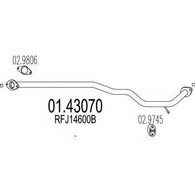 MTS 0143070 Труба вихлопного газу