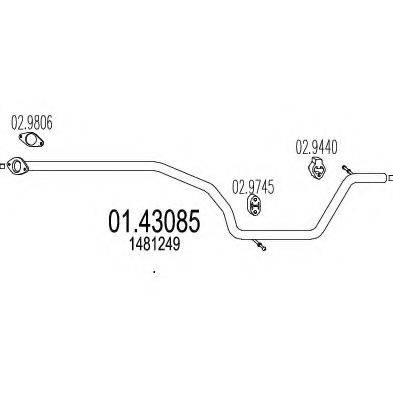 MTS 0143085 Труба вихлопного газу