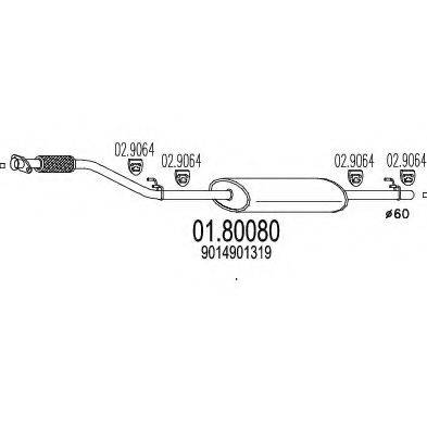 MTS 0180080 Середній глушник вихлопних газів