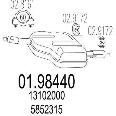 MTS 0198440 Глушник вихлопних газів кінцевий