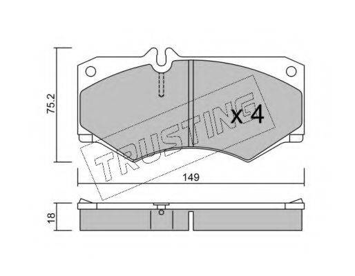 TRUSTING 0160 Комплект гальмівних колодок, дискове гальмо