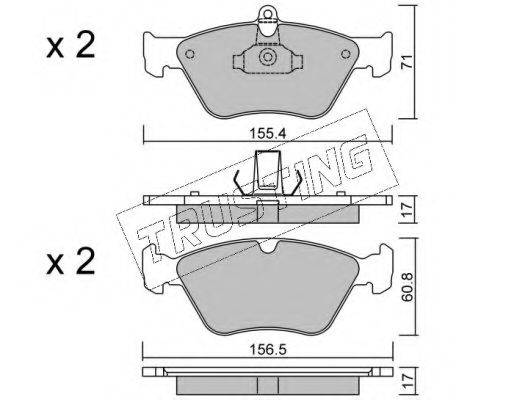 TRUSTING 1300 Комплект гальмівних колодок, дискове гальмо