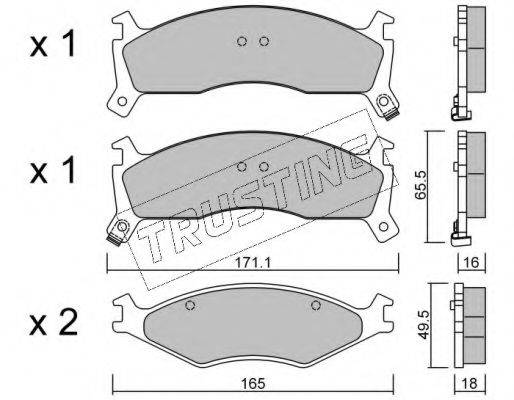 TRUSTING 3840 Комплект гальмівних колодок, дискове гальмо