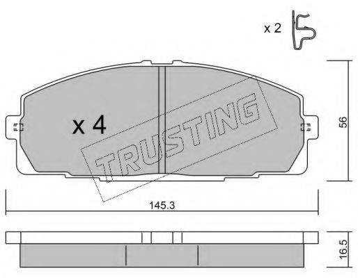 TRUSTING 4490 Комплект гальмівних колодок, дискове гальмо