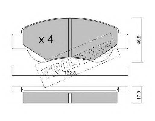 TRUSTING 6530 Комплект гальмівних колодок, дискове гальмо