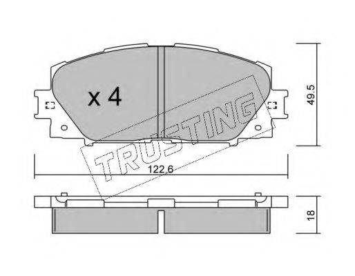 TRUSTING 7610 Комплект гальмівних колодок, дискове гальмо