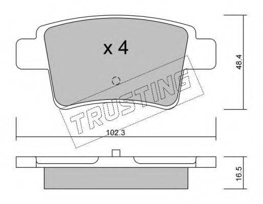 TRUSTING 8170 Комплект гальмівних колодок, дискове гальмо