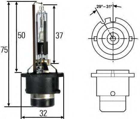 HELLA 8GS007001121 Лампа розжарювання, фара далекого світла; Лампа розжарювання, основна фара; Лампа розжарювання