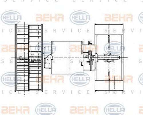 HELLA 8EW009100621 Вентилятор салону