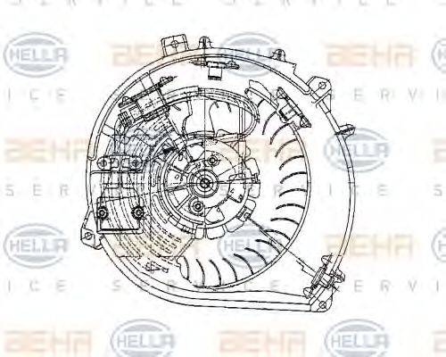 HELLA 8EW009159261 Вентилятор салону