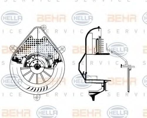 HELLA 8EW009159681 Вентилятор салону