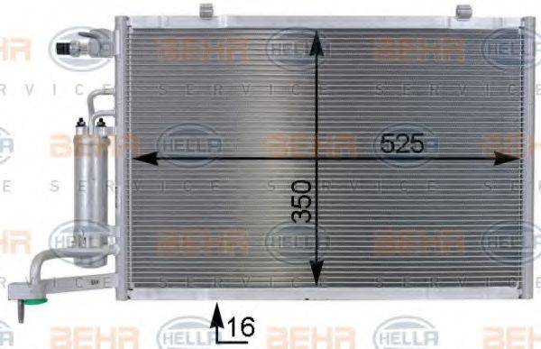 HELLA 8FC351000401 Конденсатор, кондиціонер