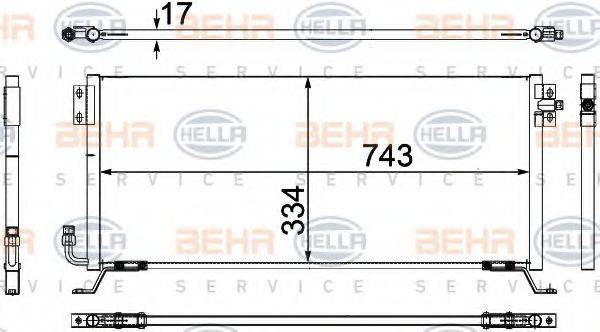 HELLA 8FC351024111 Конденсатор, кондиціонер